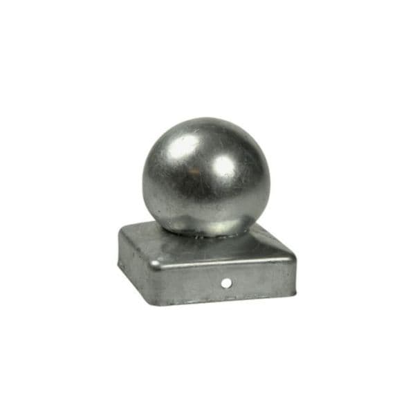 Paalkap met bol voor palen 7 x 7cm thermisch verzinkt productafbeelding