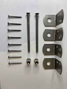 Betonpaal bevestigingsset RVS 10cm inclusief moer/bout en schroeven afbeelding 2