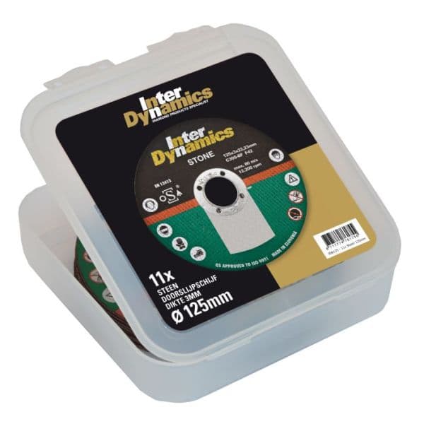 Doorslijpschijf steen 125x3mm in blik  productafbeelding