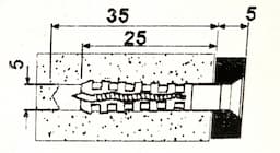 Slagplug 5 x 30mm voorgemonteerd afbeelding 3