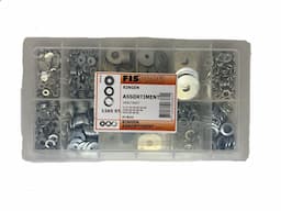 Assortiment doos 1265 ringen sluitringen,veerringen en carrosserieringen verzinkt afbeelding 2