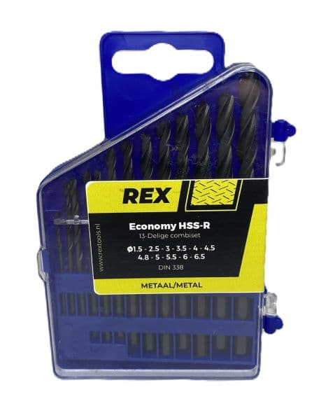 Metaalborenset 13 delig HSS-R DIN 338 
