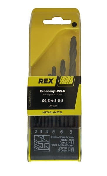 Metaalborenset 6 delig HSS-R DIN 338 