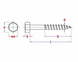 Houtdraadbout 6x70mm RVS A2  afbeelding 2