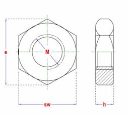 Lage zeskantmoer M10 RVS A2  afbeelding 2