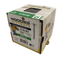 Woodies tellerkop schroeven 6,0x40 RVS A2 Torx-30  afbeelding 2