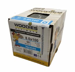 Woodies tellerkop schroeven 8,0x100 verzinkt Torx-40  afbeelding 2
