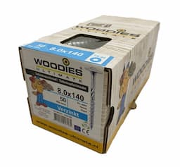 Woodies tellerkop schroeven 8,0x140 verzinkt Torx-40  afbeelding 2