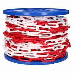 Kunststofketting / afzetkoord rood/wit 6mm 30meter afbeelding 1