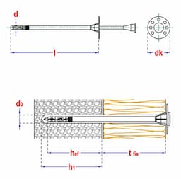 Isolatieplug met kunststof Nagel 10x70 mm ISO SMART S-IPH afbeelding 2