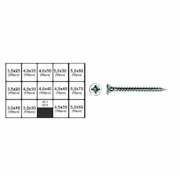 Assortimentsdoos spaanplaatschroeven 1700 schroeven verzinkt afbeelding 2