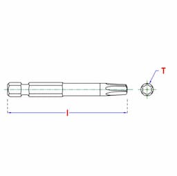 Lange Torx Bit 50mm TX10 | 1/4 afbeelding 2