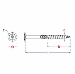 Tellerkop schroeven 8,0x100 RVS Torx-40 afbeelding 2