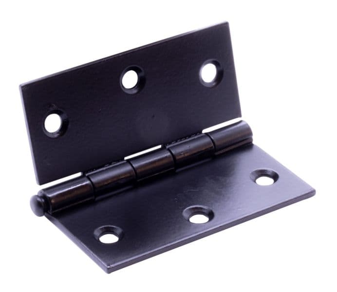 Scharnier 76x76 mm zwart met losse pen staal productafbeelding