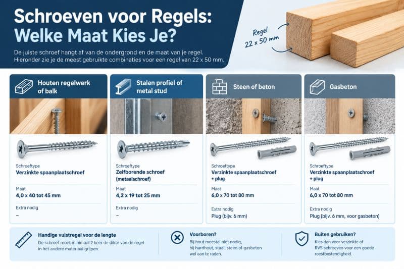 Schroeven voor Regels: Welke Maat Kies Je?