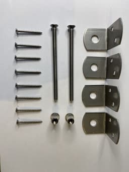 Betonpaal bevestigingsset RVS 10cm inclusief moer/bout en schroeven afbeelding 2