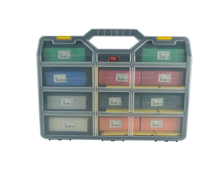 Assortimentskoffer uitvulplaatjes 468 delig 50x50mm kunststof productafbeelding