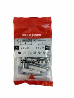 Universeelplug 8x40 met spaanplaatschroef 5x50 mm afbeelding 2