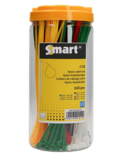 SMART kabelband/tywrap set meerdere kleuren 4,8x200mm