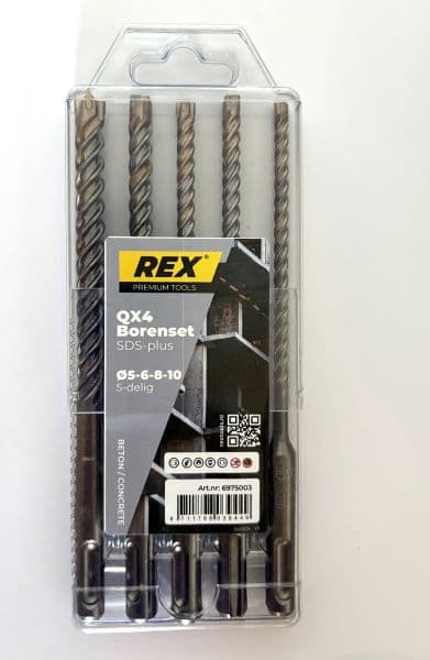 REX QX4 betonborenset 4-snijder SDS+ 5-delig 5 to 10mm
