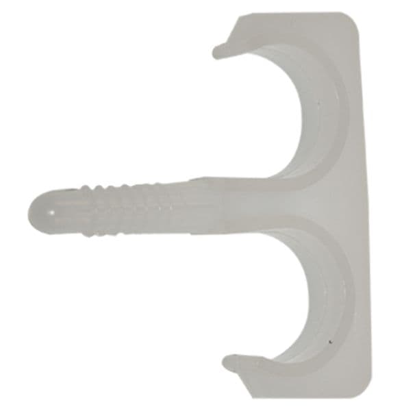 Nylon plugclip dubbel 16-19 mm wit | buisklem / klembeugel | SMART | eenvoudige montage