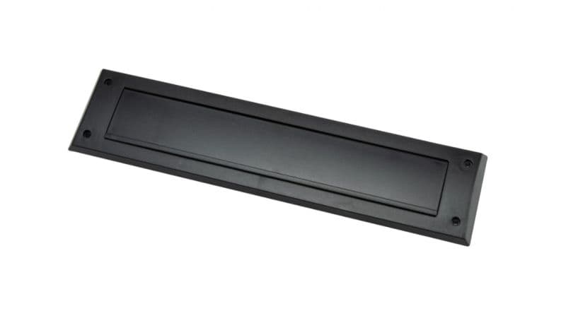 Brievenbusklep met borstel zwart 343 mm kunststof