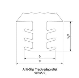 Antislip infreesprofiel zwart 2x1,3 m afbeelding 2