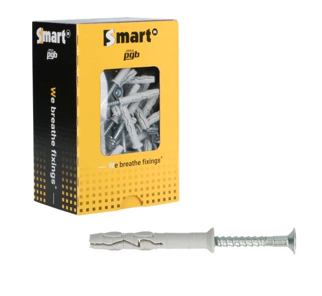 Slagplug 6x40 mm voorgemonteerd, verzonken kraag – 100 stuks productafbeelding