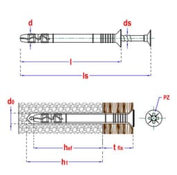 Slagplug 6x60 mm voorgemonteerd, verzonken kraag – 50 stuks afbeelding 4